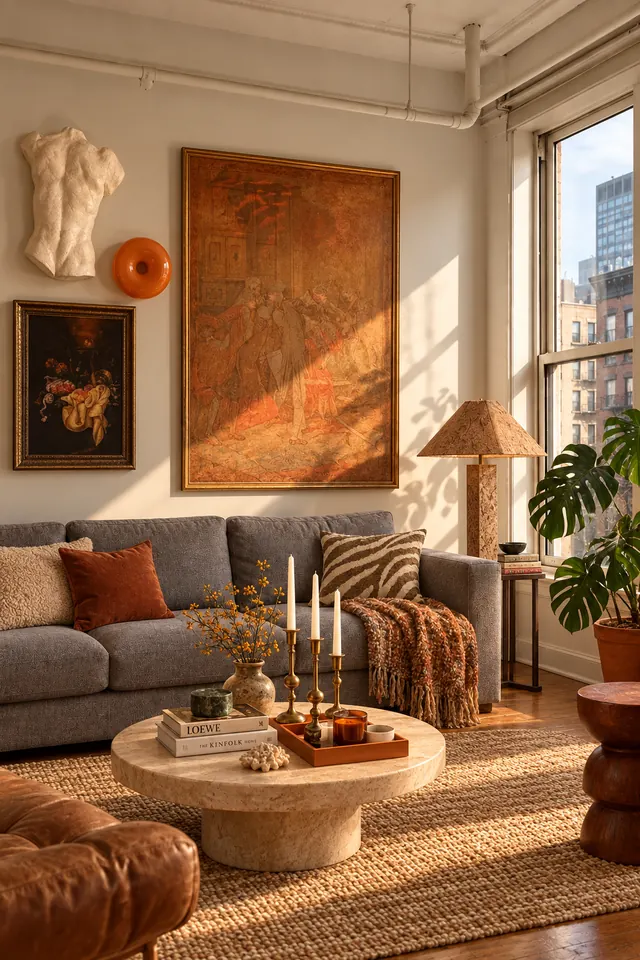 Warm interior detail with amber tones